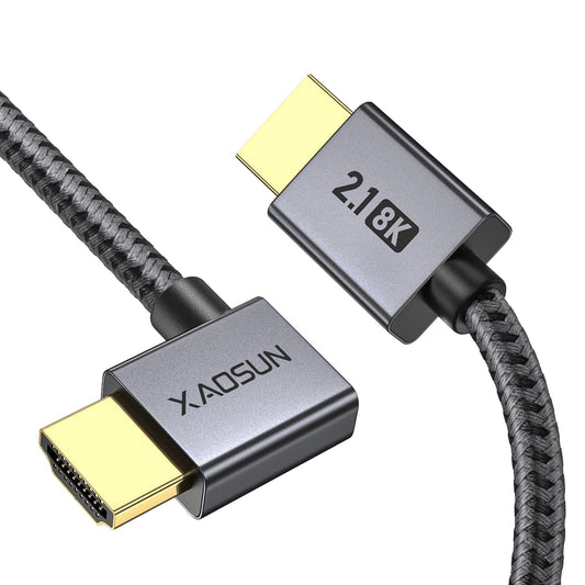 2.1 6.6FT, 48Gbps 8K@60Hz 4K@120Hz 2.2& 2.3 HDR10, ps5,ps4,x-Box,roku XAOSUN Right Angle HDMI Cable Ultra High Speed