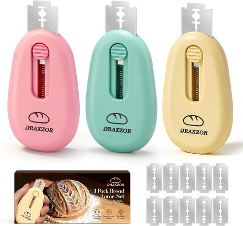 3-Pack Bread Lame by [Brand Name] - Professional Sourdough Scoring Tool Set with Ergonomic Handle & 10 Blades