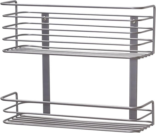 Household Essentials 1228-1 Double Basket Door Mount Cabinet Organizer | Mounts to Solid Cabinet Doors or Wall