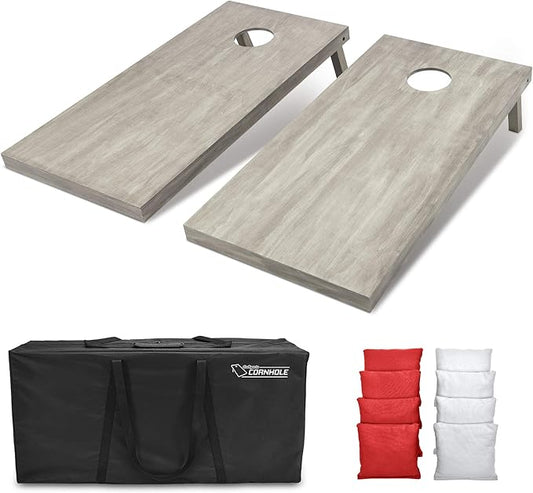 GoSports 4 ft x 2 ft Regulation Size Wooden Cornhole Boards Set - Includes Carrying Case and Bean Bags (Choose Your Colors) Over 100 Color Combinations