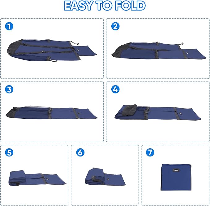 BALEINE 120L Laundry Bag Backpack, 900D Oxford Fabric Large Travel Laundry Bags with Shoulder Straps and 2 Mesh Pockets for College Dorm, Apartment, Laundromat (Navy, 120L)