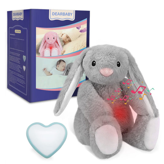 Baby Soother Cry Activated Sensor Toys,Heartbeat Bunny for Babies,Plush Stuffed Animal for Newborn Infants,Toy Vibrating with Mom’s Heartbeat,Baby Shower Gifts for Girls and Boys