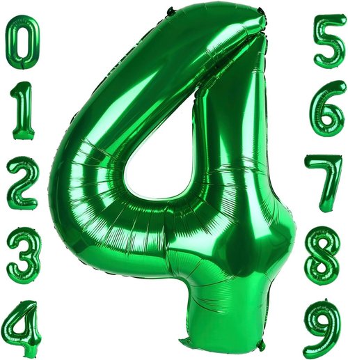 40 Inch Dark Green Number 4 Balloon | Perfect for Birthdays, Graduations, and Weddings