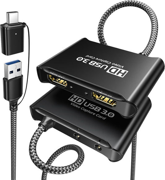 ByteWave 3.0 4K 1080P60 Switch2/PS5/Xbox/PC/OBS USB HDMI Capture Card, [Metalshell, Loop Out, No Latency] Full HD HDMI