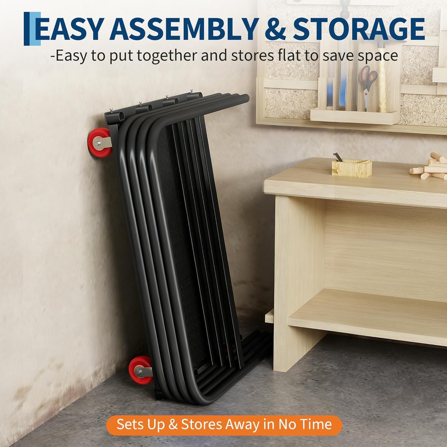 2000 Lbs Heavy Duty 2-in-1 Platform Truck, Q235 Thickened Steel Flatbed Hand Truck, Foldable Push Cart Dolly with 4 Swivel Wheels (2 with Brakes), for Warehouse, Workshop, Moving and Industrial Use