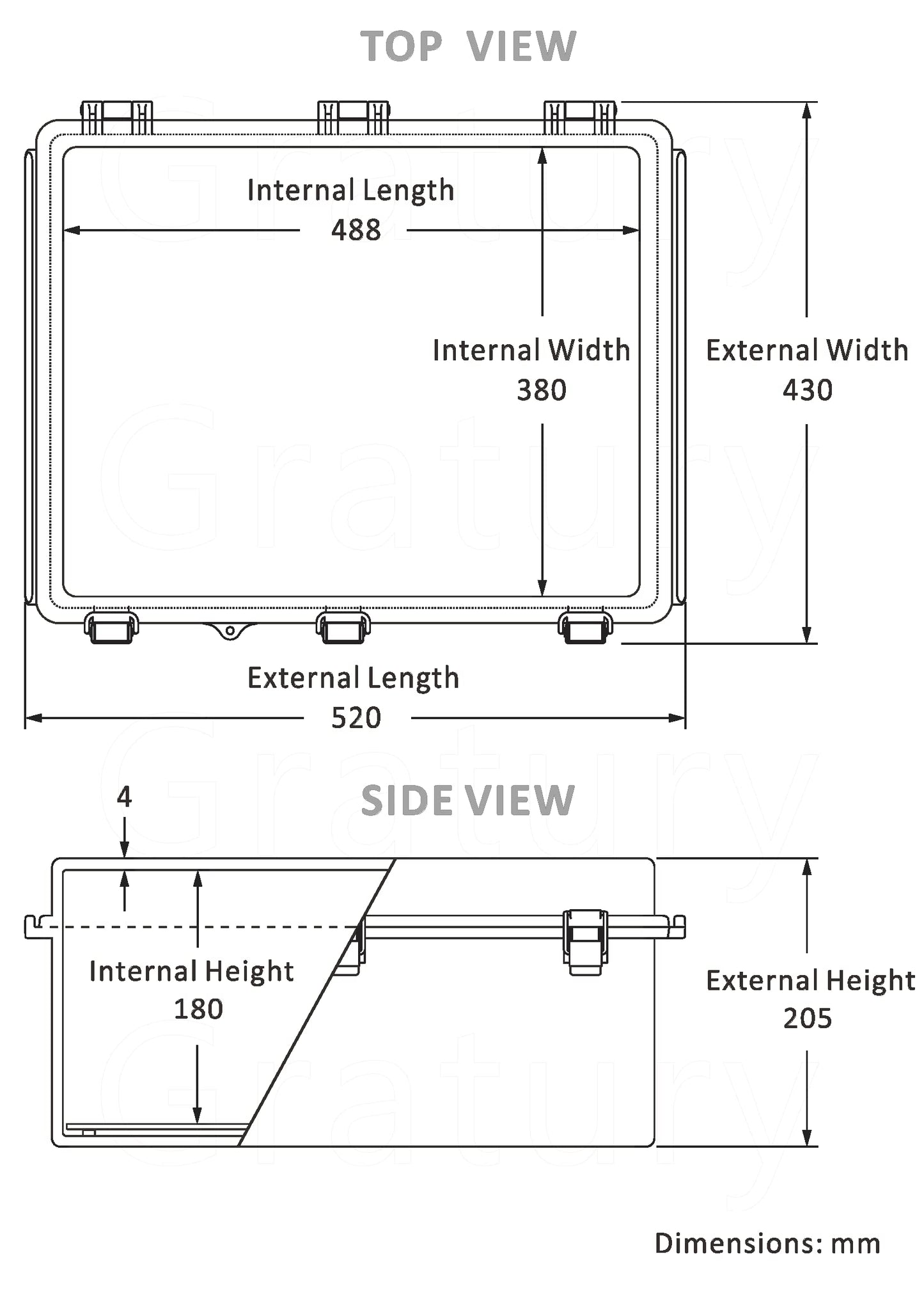Gratury Junction Box, IP67 Waterproof Plastic Enclosure for Electrical Project, Hinged Grey Cover, Includes Mounting Plate and Wall Bracket (Grey Cover with Inner Door, 20"×16.1"×7.9")
