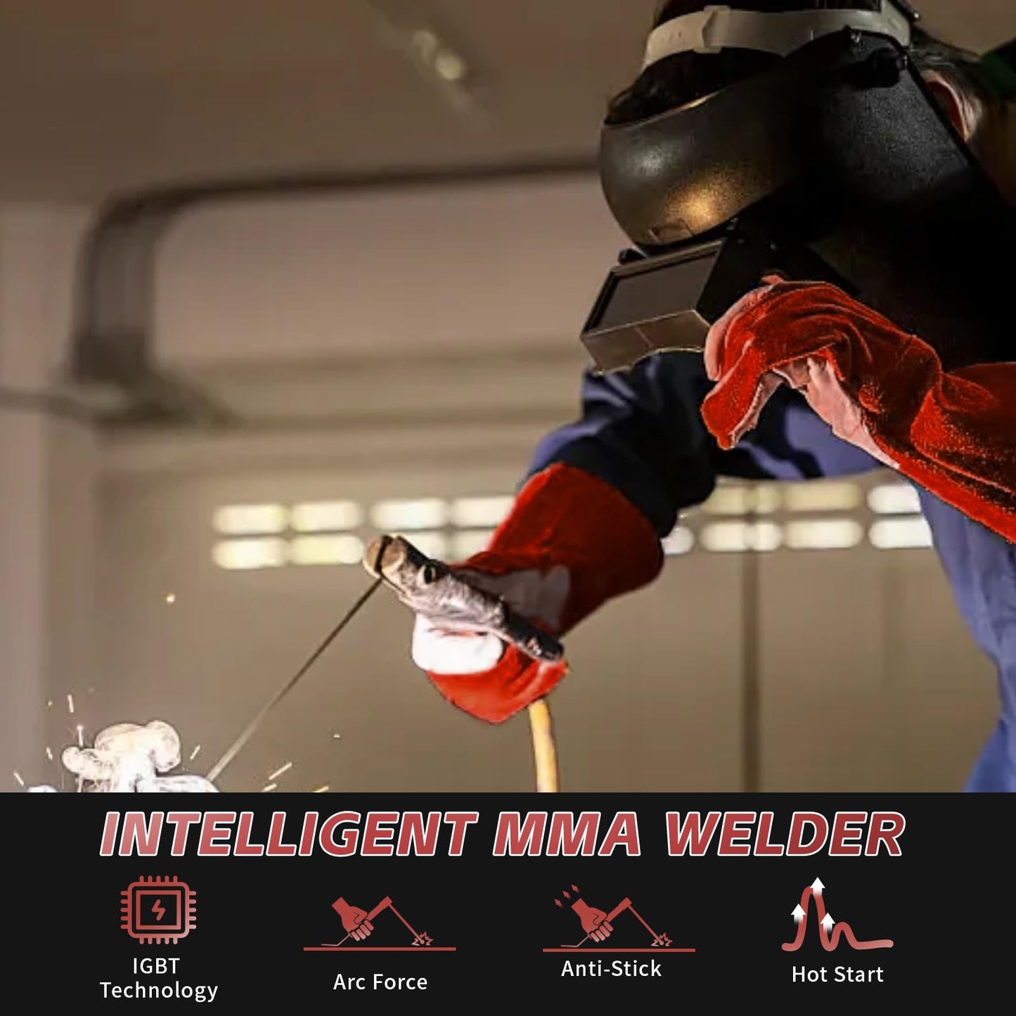 PUWU 250Amp 220V MIG Welder, 6-in-1 Multi-Process Aluminum Welding Machine -GAS MIG/GASLESS Flux Core MIG/Single Pulse MIG/Dual Pulse MIG/Lift TIG/STICK/MMA, Spool Gun Compatible(BLACK)