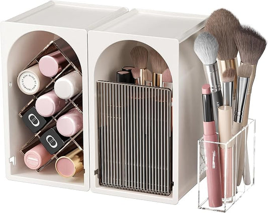 Modular Makeup Organizer, Clear Acrylic Cosmetic Storage Box with Drawer, Vanity Countertop Organizer for Makeup, Skincare and Beauty Accessories – Multiple Styles