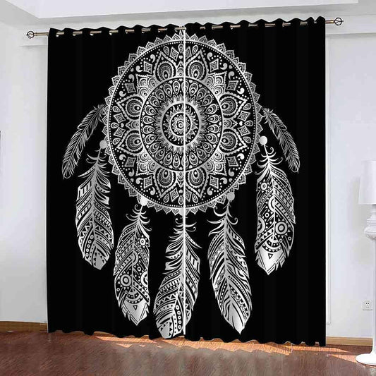 Regine Switzerland Printed Blackout Curtains - Colorful Dream Catcher Art | Thermal Insulated 2-Panel Set (46'' x 54'')