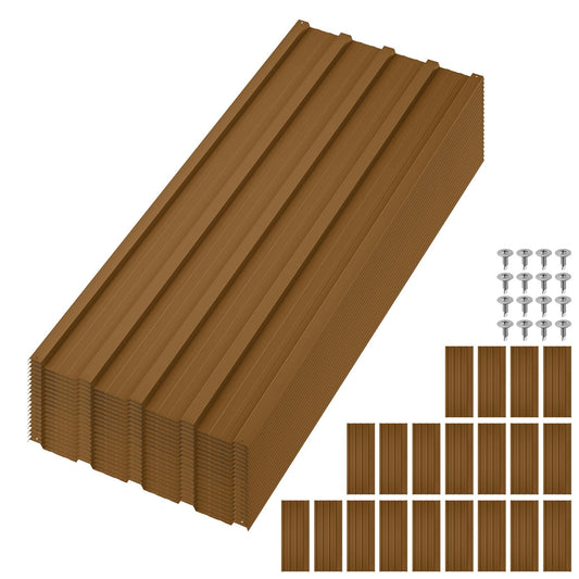 20pcs Metal Roofing Panels, 6ft Corrugated Metal Roof Panels with Screws, Heavy Duty Waterproof Galvanized Steel Roof Sheets for Outdoor Carport, Garage, Shed, Warehouse, Porch, Pergola, Patio