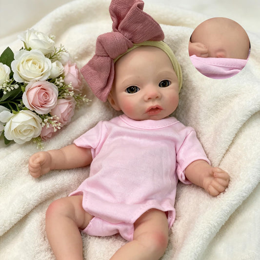 OtardDolls 10 Inch Silicone Baby Doll Full Body Soft Silicone Reborn Baby Mini Silicone Baby Dolls Reborn Baby Dolls Handmade Real Babies Dolls Set
