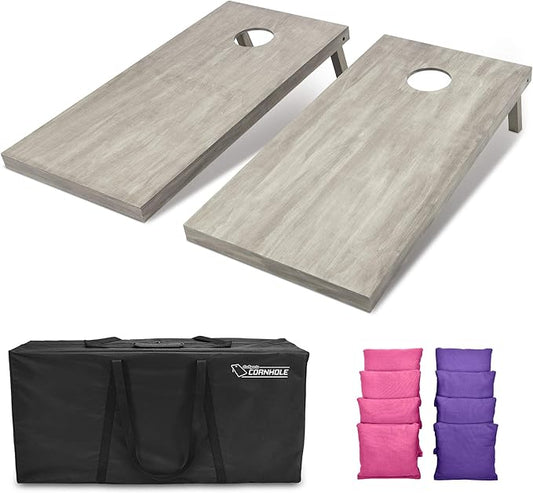 GoSports 4 ft x 2 ft Regulation Size Wooden Cornhole Boards Set - Includes Carrying Case and Bean Bags (Choose Your Colors) Over 100 Color Combinations