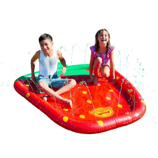 BigMouth Inc Splash Pad Sprinkler Water Toy for Kids, Outdoor Summer Backyard Spray Game for Toddlers - Strawberry