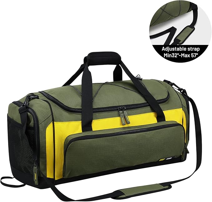 MIER Large Duffel Bag Men's Gym Bag with Shoe Compartment, 60L