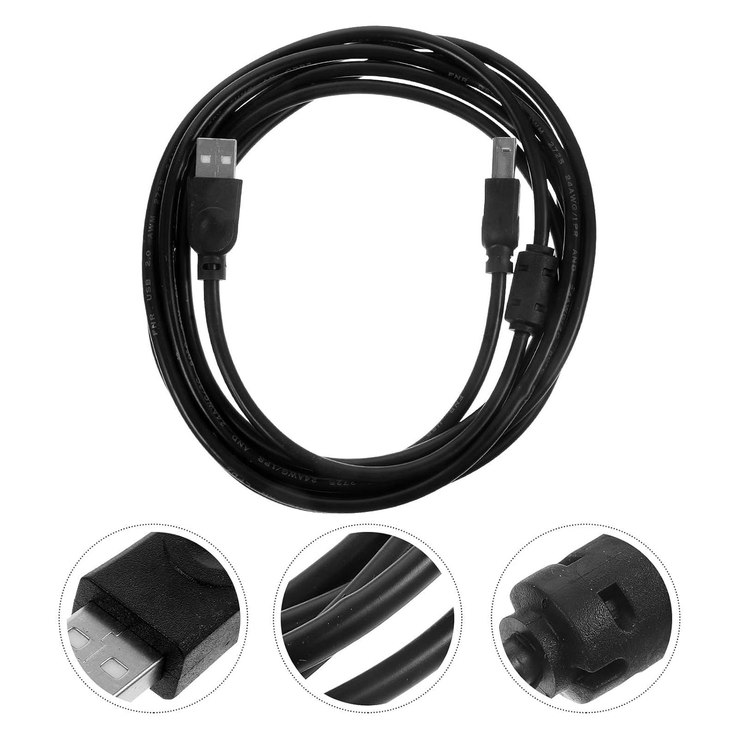 2.0 3 POPETPOP USB Printer Cable for Office and Home Use Meter Black USB Cable for Fax Machine Copier Scanner Computer