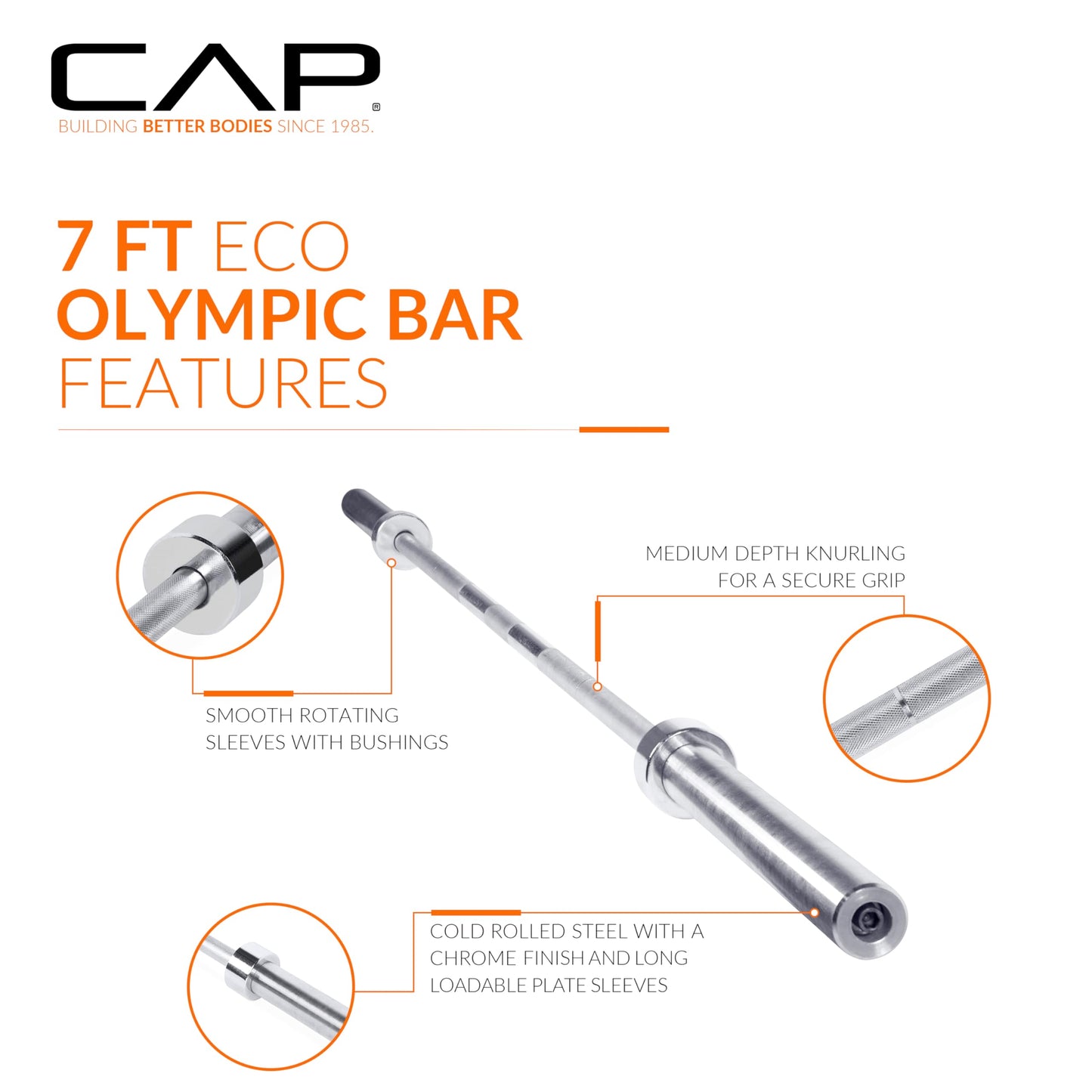 CAP Barbell 160 lb Competition Olympic Weight Set with 7ft Chrome Barbell & Color Bumper Plates