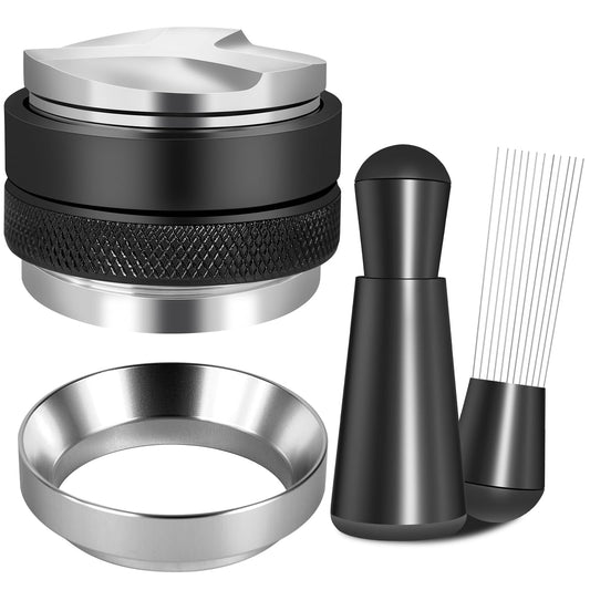 Reoszeank 58mm Espresso Accessories Kit, Coffee Distributor and Tamper Leveler, WDT Tool and Dosing Funnel Set Fits 58 mm Espresso Machines and Portafilters