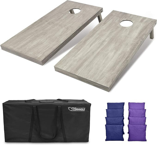 GoSports 4 ft x 2 ft Regulation Size Wooden Cornhole Boards Set - Includes Carrying Case and Bean Bags (Choose Your Colors) Over 100 Color Combinations