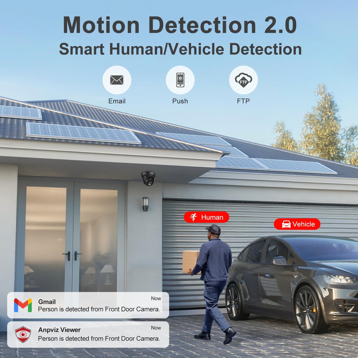 《Strobe Sound Light Alarm & 2-Way Audio》Anpviz 16CH 4K PoE Security Camera System, 8X 8MP Wired IP Turret Cameras Outdoor Black, 12MP NVR with 4TB HDD, True Plug & Play for Business Home(H Series)