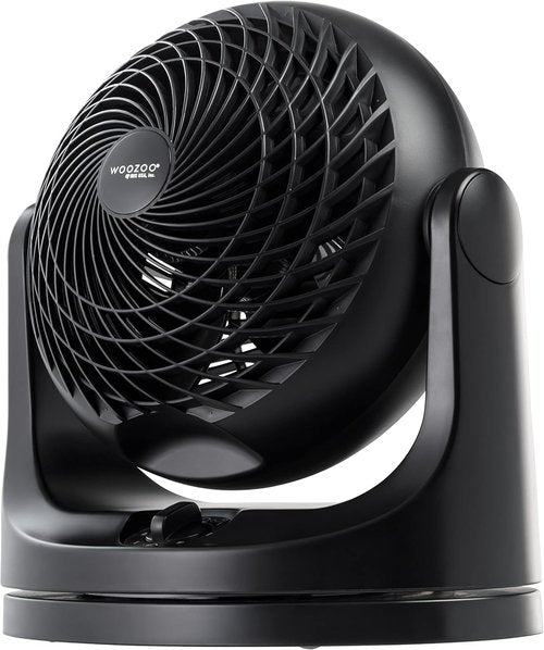 IRIS USA WOOZOO Desk Fan - Oscillating Air Circulator with 3 Speeds & 112° Tilt - Quiet & Compact for Bedroom/Office, Black