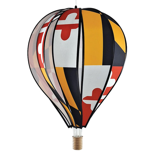 Hot Air Balloon Hanging Garden Spinner 22" - Vibrant Maryland Design, Weather-Resistant Outdoor Decor, Durable & Lightweight for Patios, Yards, and Gardens - Eye-Catching Wind Spinner