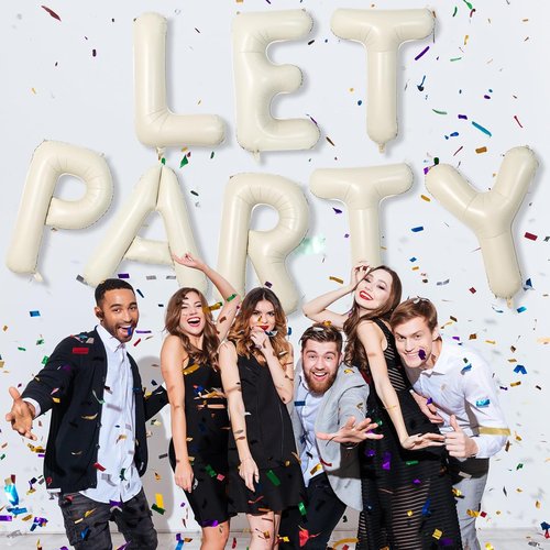 Big Letters Balloon - 40 Inch Cream White Sand Mylar Alphabet Balloons | Custom Name Decor for Girls' Birthday Parties