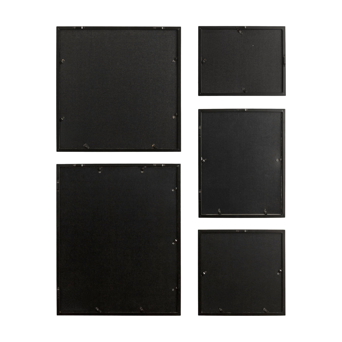Kate and Laurel Gallery Contemporary Rectangle Picture Frame Set of 5, Varying Sizes, Black, Modern Five-Piece Photo Frames for Gallery Wall Set in Living Room Wall Decor
