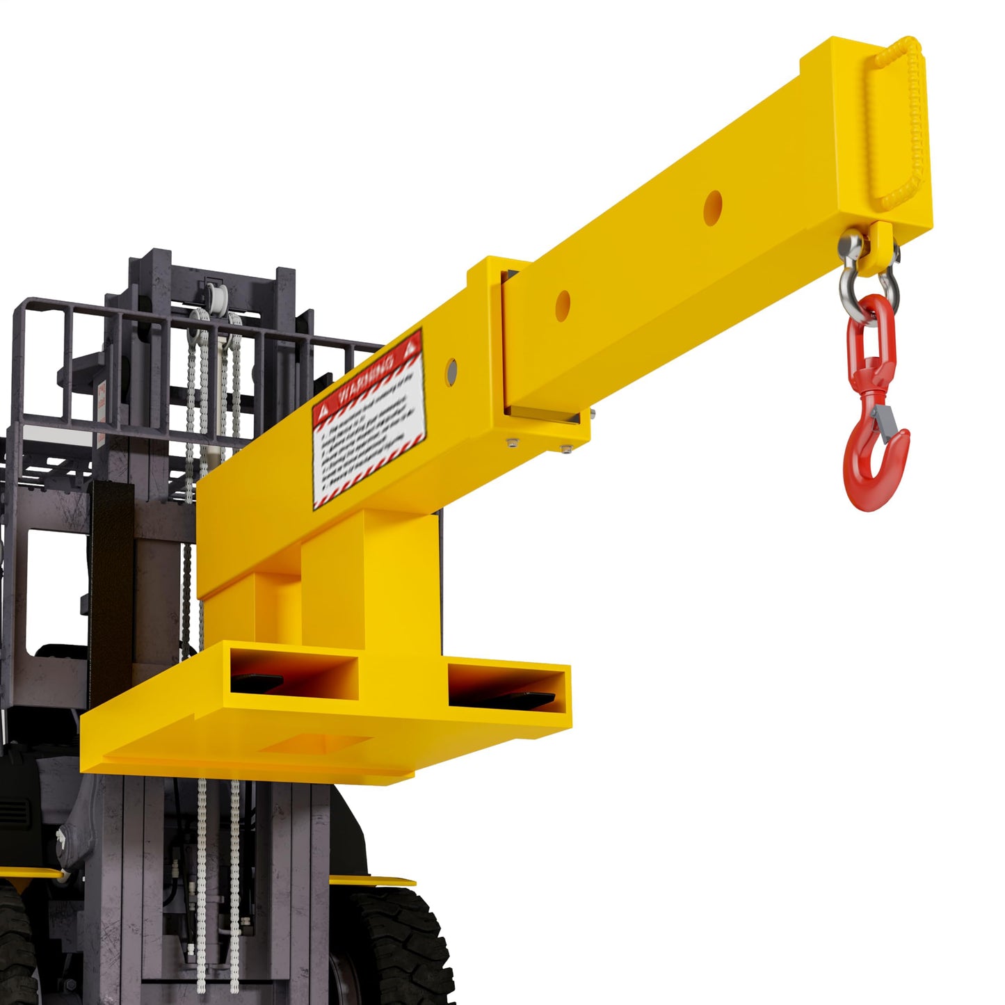 Yunphia Forklift Jib Boom Crane, 5500LB Heavy Duty Steel with Adjustable Boom Length & Rust-Resistant Coating, Industrial Mobile Hoist for Warehouse & Factory