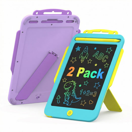 2Pack LCD Writing Tablet for Kids with Stander, 8.5 Inch Colorful Drawing Board Tablet, Educational Toddlers Toys, Kids Travel Games, Learning Toys Birthday Gifts for 3-8 Year Old Boys Girls