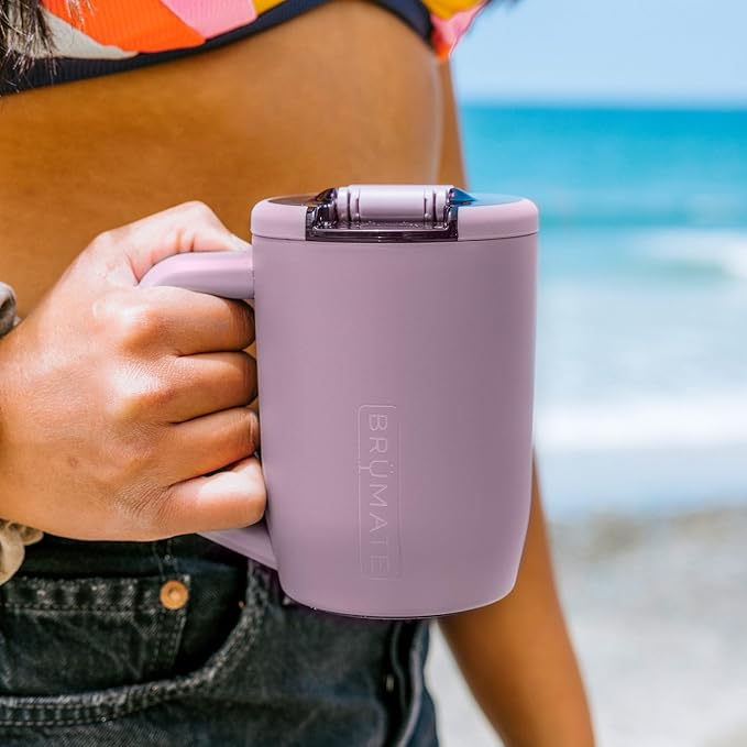 BrüMate Müv - 15oz 100% Leak Proof Insulated Coffee Mug with Handle & Lid - Stainless Steel Coffee Travel Mug - Double Walled Coffee Cup (Dune)