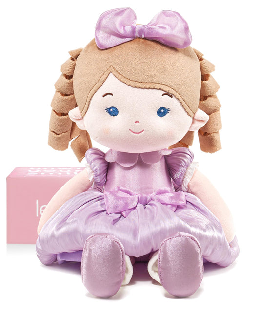 LeyaDoll Soft Baby Doll Toys (16''), My First Baby Rag Doll for 1 Year-Old Girl Birthday Gift, Christmas Plush Toys Gift for Toddler Kids Infants-Princess Aurora