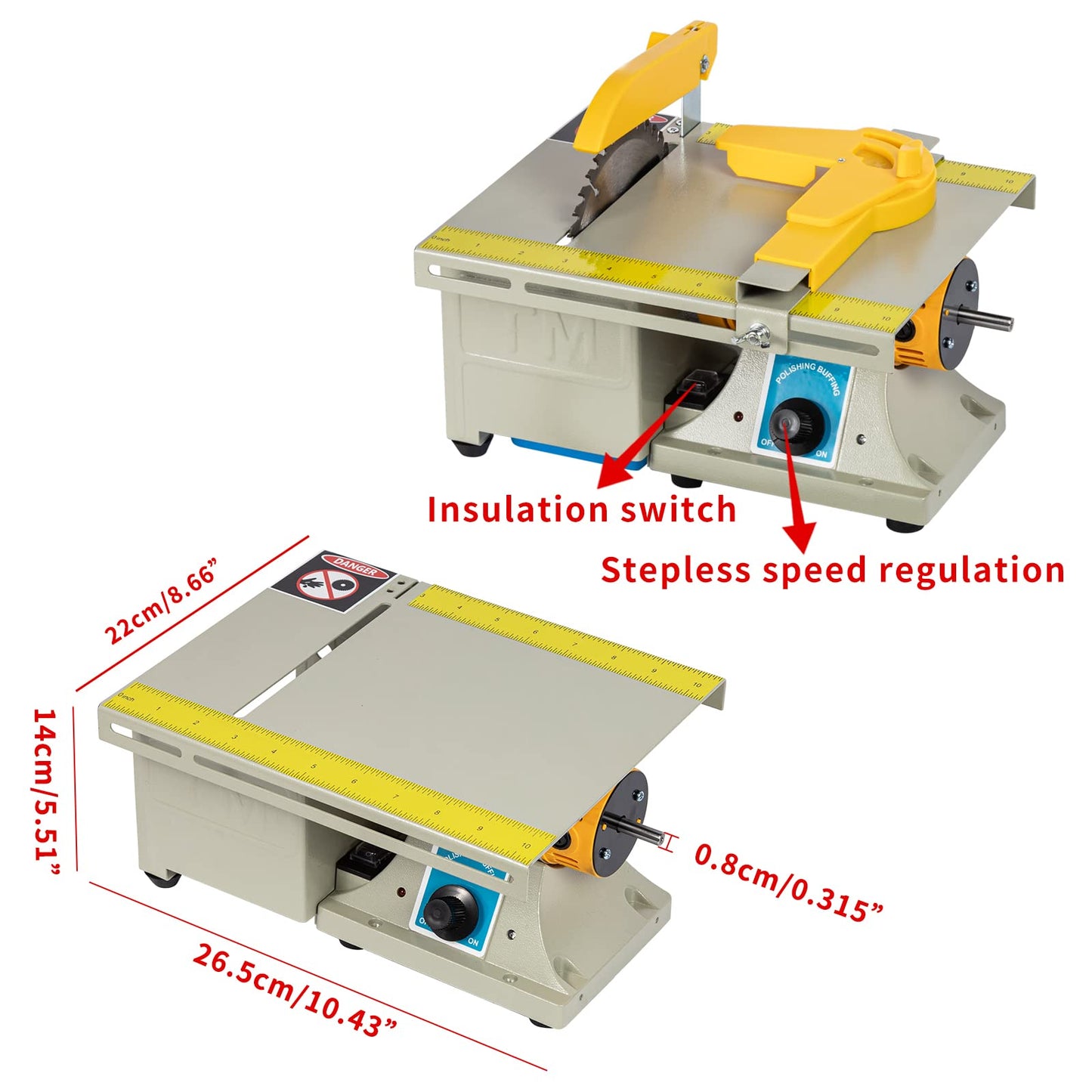 Upgrade Lapidary Saw, 110V Wet Saw for Stone Cutting, Mini Bench Table Saw, Precision Lapidary Equipment for Drilling Crafts, Left Benchtop