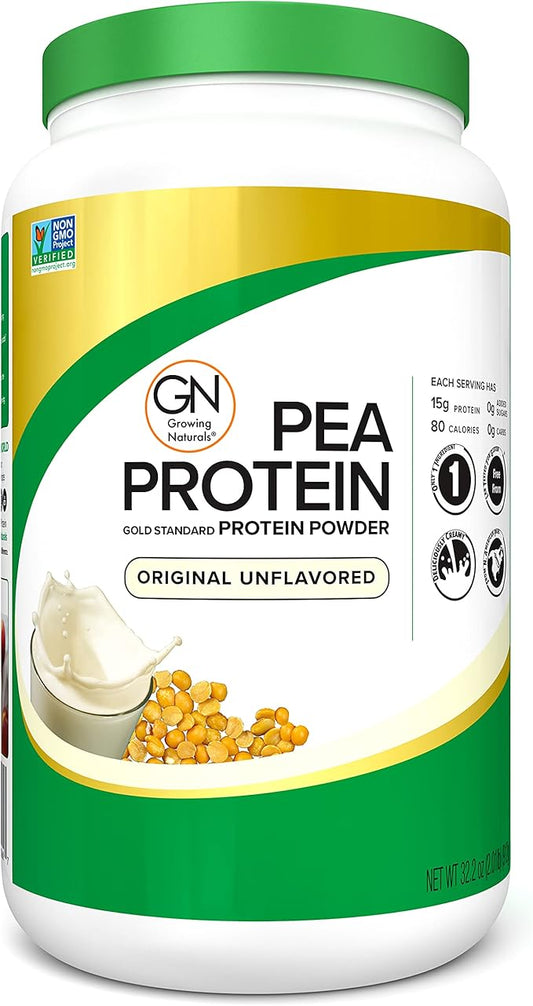 Raw Pea Protein Powder, Vegan Plant Based Protein, BCAA, Low-Carb, Low-Sugar, Original Unflavored, 2 Pound (Pack of 1)