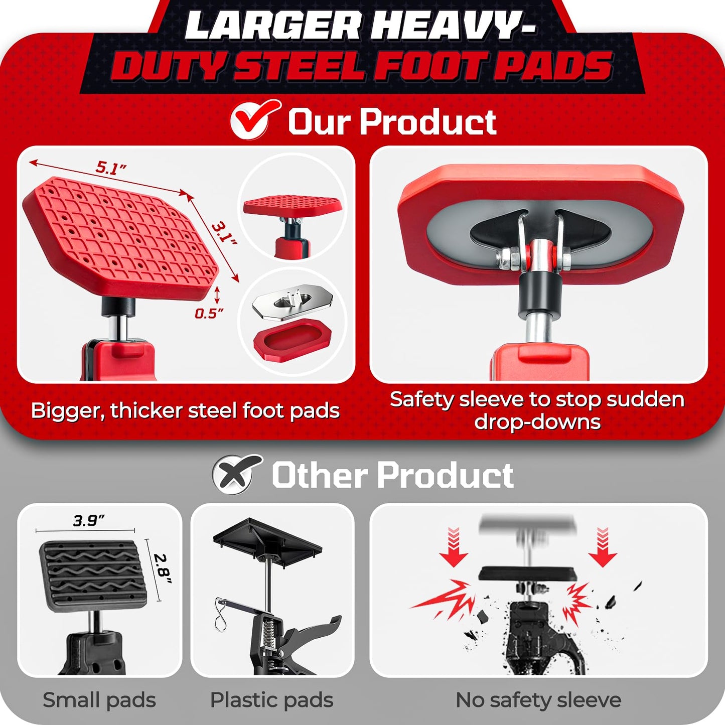 XINQIAO Cabinet Jacks for Installing Cabinets, Heavy Duty Third Hand Tools Adjustable Support Pole from 49.2 in to 114.2 in, 4 PCS