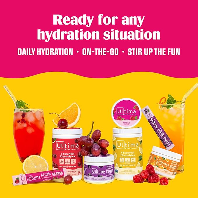 Ultima Replenisher Daily Electrolyte Powder Drink Mix – Sugar Free – Cranberry Cosmo, 90 Servings – Hydration Powder with 6 Key Electrolytes and Trace Minerals – Keto Friendly, Non-GMO