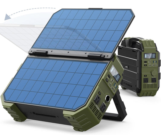 BLAVOR Portable Power Station 1600W (Peak 3200W), Built-in Solar Panel, 1024Wh LiFePO4 Battery, 100W USB-C Fast Charge, Solar Generator for Home Backup, Camping, Power Outages & RV