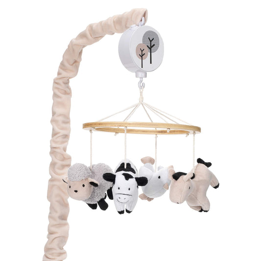 Lambs & Ivy Baby Farm Animals Musical Baby Crib Mobile Soother Toy