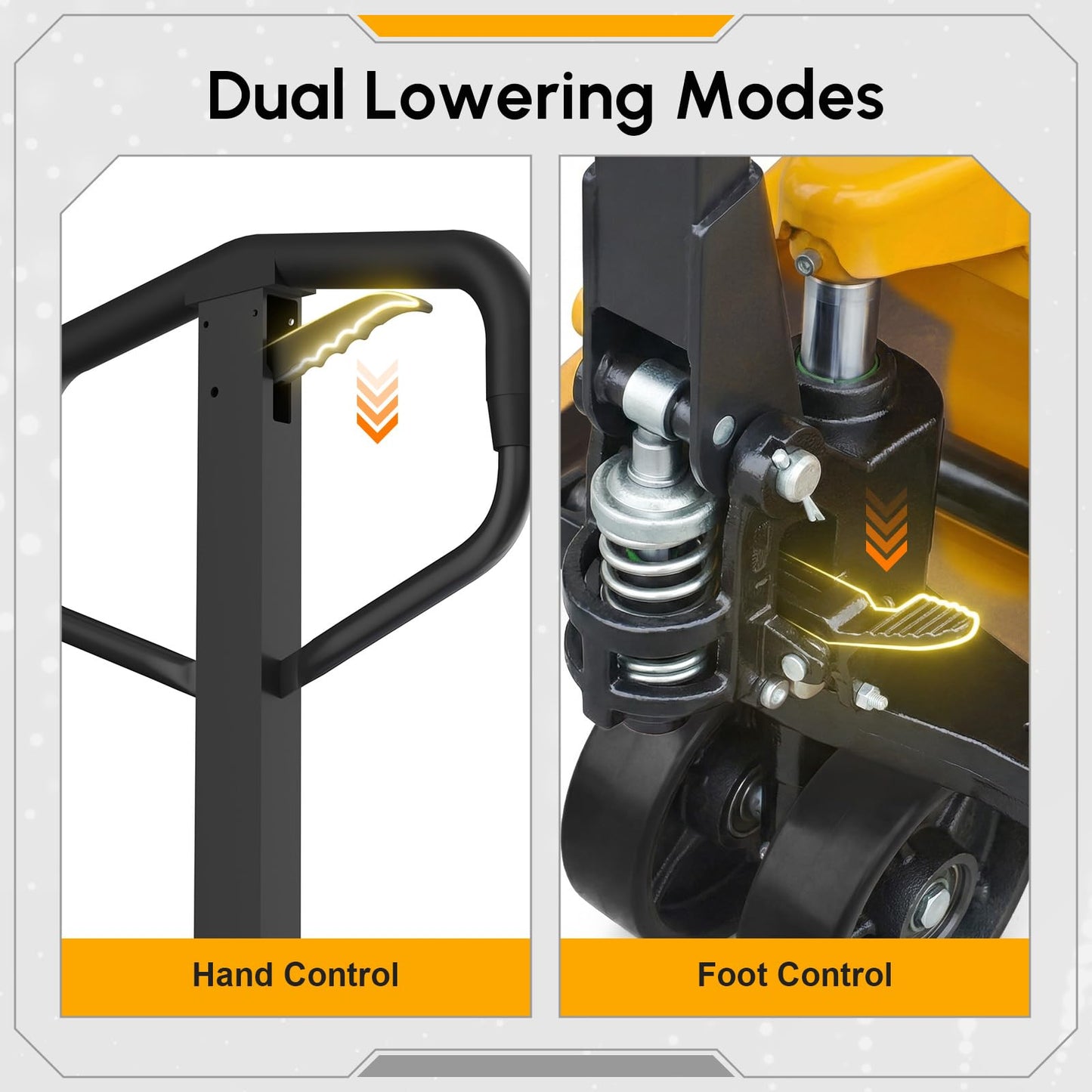Apollo Hand Pallet Jack Truck Duty Industrial Pallet Truck 5500lbs Capacity, 27'' W x 48'' L Forks for Material Handling, Manual Pallet Truck for Warehouse, Manufacturing and Retail