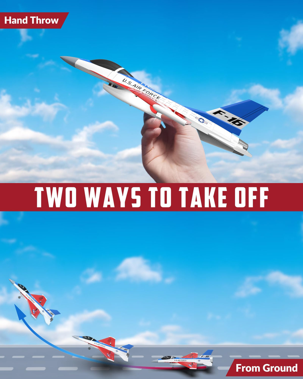 volantexrc Foam Remote Control Airplanes 3CH RC Planes forAdults, RC Airplane Fighter Jet with 6-axis Gyro, 2.4GHz RTF Radio Controlled Aircraft Easy to Fly for Beginners (F-16 Falcon)