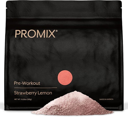 Promix Pre-Workout Powder, Strawberry Lemon ??Boosts Focus, Energy & Endurance ??With Caffeine, B12, Beta-Alanine & L-Tyrosine ??Gluten & Dairy-Free, 10.05 oz