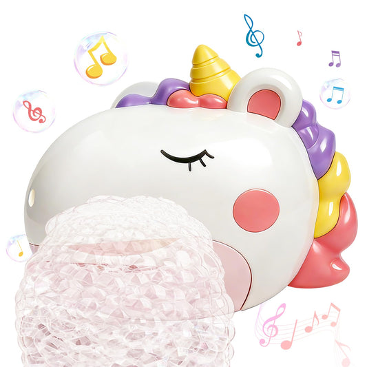 Baby Bath Toys, Unicorn Rechargeable Bath Bubble Machine, Automatic Bubble Maker with 12 Music, Bathtub Shower Water Toys, Toddlers Gifts for Girls Bathroom Toys Kids Ages 1-3 4-8