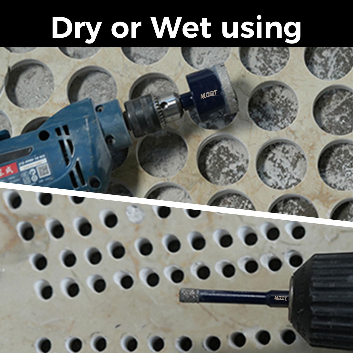 Diamond Core Drill Bit Set - 6/10/20/35/50/65mm Tile Hole Saw Kit with 50mm Chamfer Bit & 20mm Finger Bit, 5/8-11 Thread for Porcelain Tile, Granite, Marble, Masonry - Dry/Wet Drilling