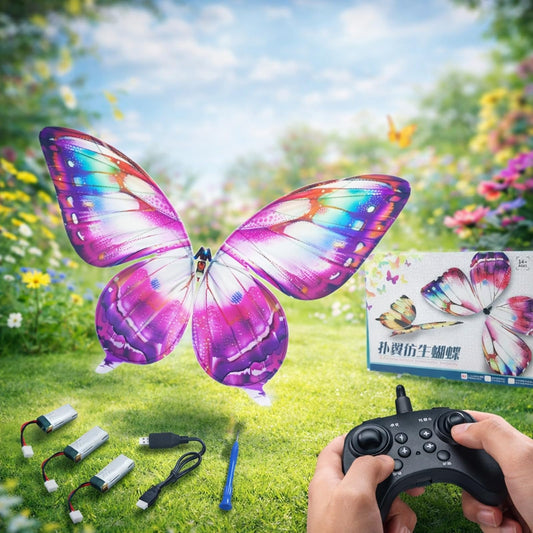 RC Bionic Butterfly Sensor-Assisted ornithopter Drone - LED Light Up Battery Operated Colorful Butterfly Wings Fun Indoor/Outdoor Flying Toy Gift for Boys & Girls