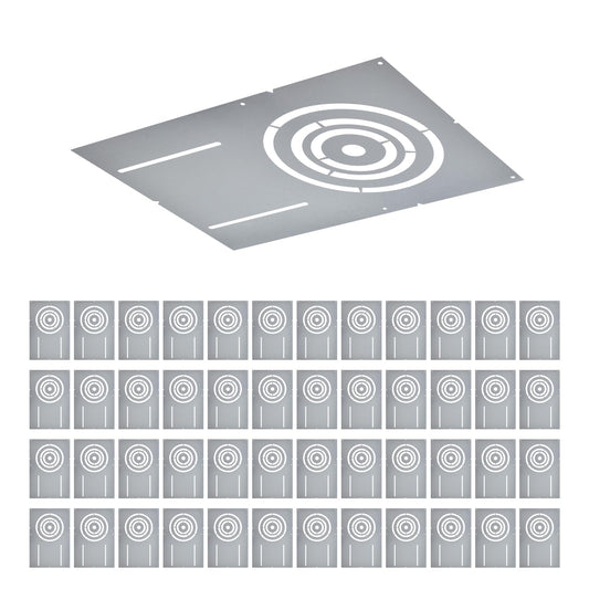 48 Pack New Construction Mounting Plate with 3-4-6" Round Hole –13× 9" Galvanized Steel Recessed LED Light Plate in Wafer Light Bracket, Thin Recessed Ceiling Light with Junction Box