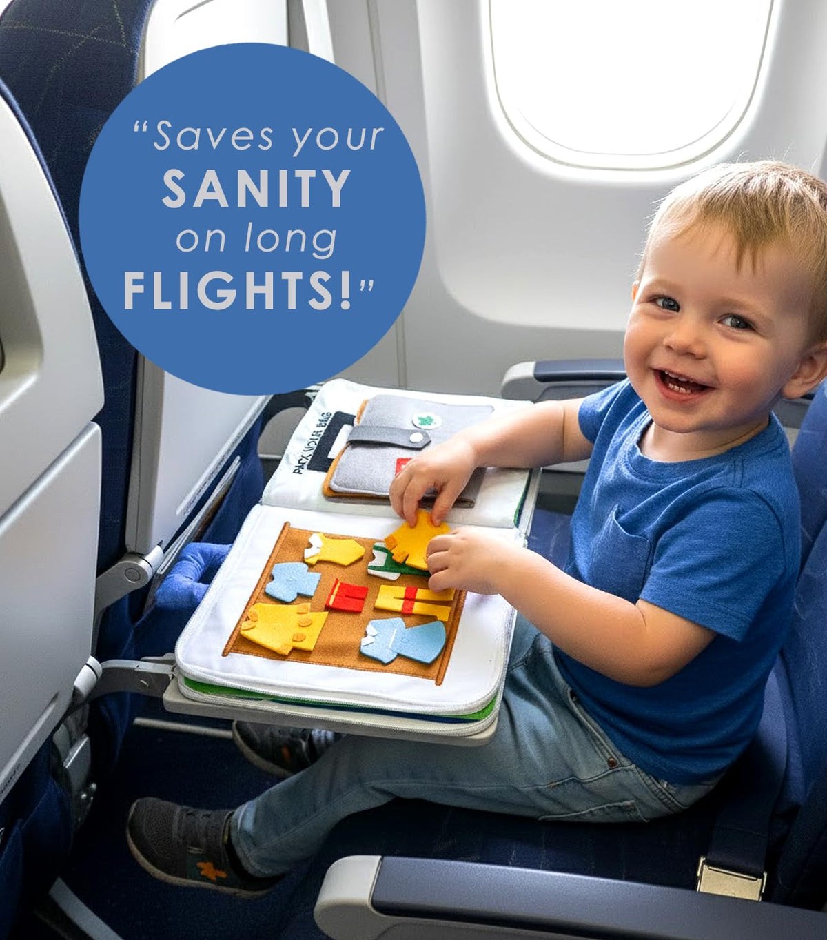 Curious Columbus Quiet Book – Away We Go Busy Book for Kids, Montessori Airplane Travel Toy for Preschool and Early Learning