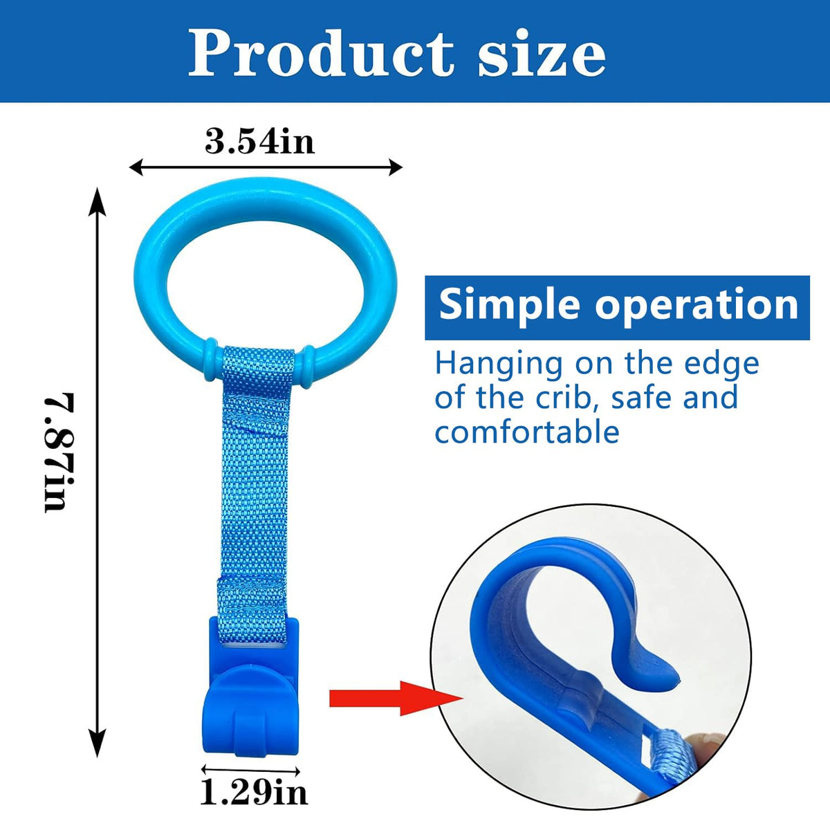 codree 8PCS 4 Colors Baby Playpen Pull up Rings- Baby Crib Pull up Rings- Baby Walking Exercises Assistant Rings- Baby Bed Stand Up Rings Baby Cot Hanging Rings for Infant Baby Toddler