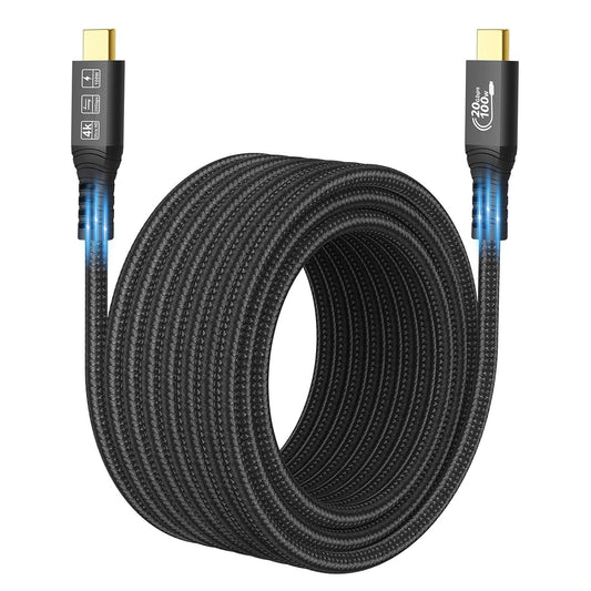 CABLEDECONN 16.4FT, 20Gbps/100W/USB 3.2 2, 4K@60Hz 20V/5A 3 Long Type C to C Cable C Gen Video and Audio Output Cord
