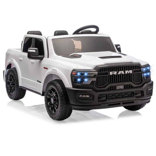 Licensed RAM 2500, 2 Seater Electric Car for Kids, 24v Ride on Truck w/Remote Control, Toddler Ride on Toys w/Bluetooth, Spacious Truck Bed, 3 Speed, LED Lights, Suspension, Gifts for Boys Girls