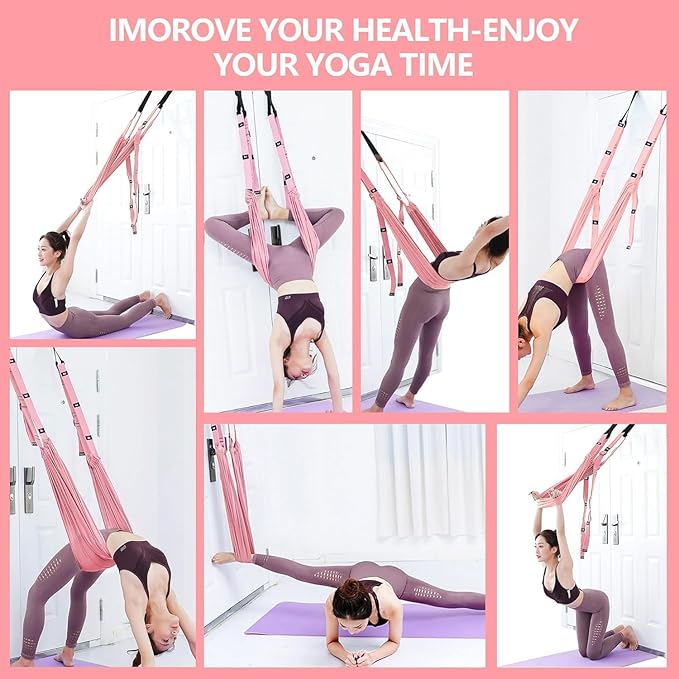 Yoga Set 4 in 1 Yoga Equipment Set. Anti-Burst and Slip Resistant Yoga Ball. Leg Stretcher Strap for Pilates. Free Weight Hula Hoop for Workout. Figure 8 Fitness Resistance Band