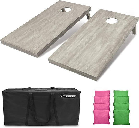 GoSports 4 ft x 2 ft Regulation Size Wooden Cornhole Boards Set - Includes Carrying Case and Bean Bags (Choose Your Colors) Over 100 Color Combinations